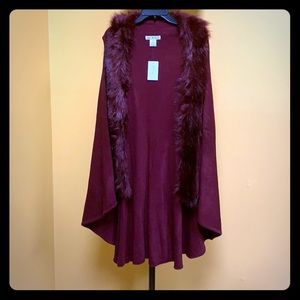 Cardigan Burgundy 1x-2x with fury